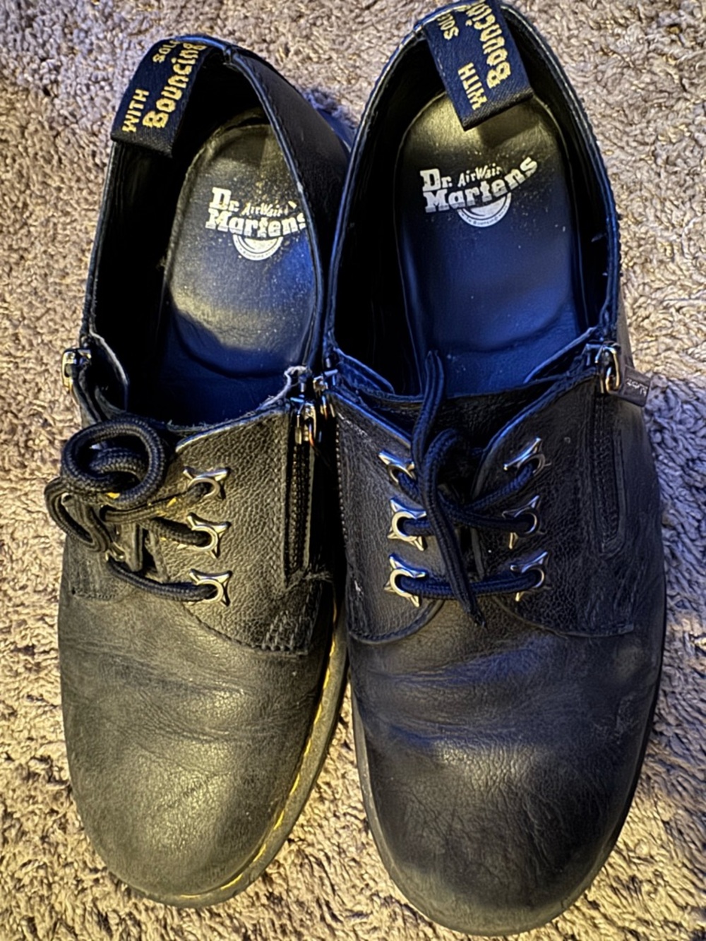 Dr. Martens Black Leather Lace-Up Derby Shoes